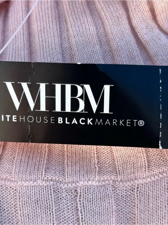 White House Black Market Lightweight Ribbed Cashmere Blend Rose Mockneck MED NWT - Picture 12 of 12